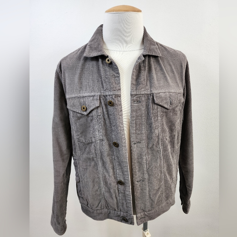 Billy Reid Gray Corduroy Trucker Jacket